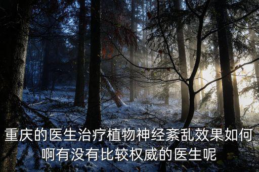 重慶的醫生治療植物神經紊亂效果如何啊有沒有比較權威的醫生呢