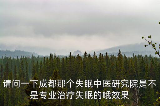 請問一下成都那個失眠中醫研究院是不是專業治療失眠的哦效果