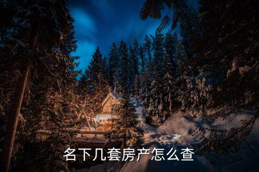 成都市怎么查詢名下有幾套房產，查名下有幾套房在哪里查