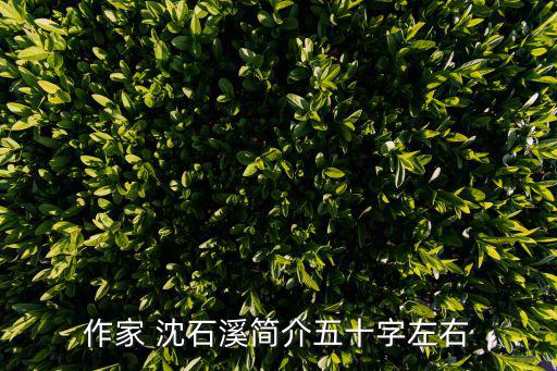 作家 沈石溪簡介五十字左右