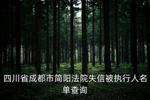 四川省成都市簡陽法院失信被執行人名單查詢