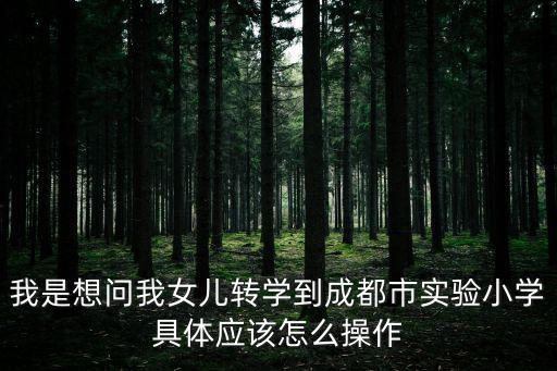 我是想問(wèn)我女兒轉(zhuǎn)學(xué)到成都市實(shí)驗(yàn)小學(xué)具體應(yīng)該怎么操作