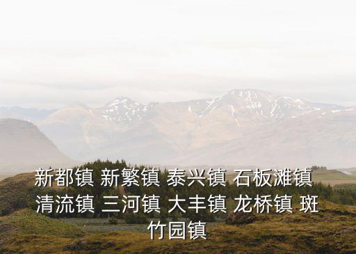 新都鎮 新繁鎮 泰興鎮 石板灘鎮 清流鎮 三河鎮 大豐鎮 龍橋鎮 斑竹園鎮