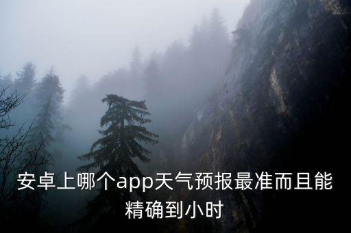 安卓上哪個app天氣預報最準而且能精確到小時
