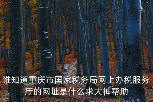 誰知道重慶市國家稅務局網上辦稅服務廳的網址是什么求大神幫助