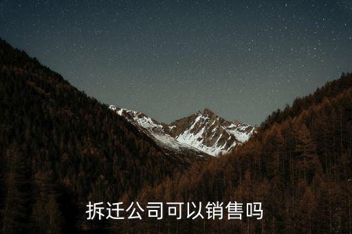 拆遷公司可以銷售嗎