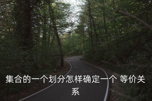集合的一個劃分怎樣確定一個 等價關系