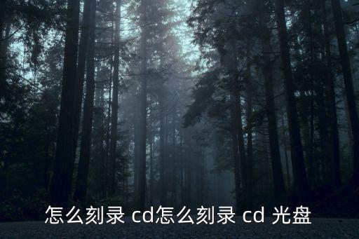 怎么刻錄 cd怎么刻錄 cd 光盤
