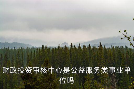 財政投資審核中心是公益服務類事業單位嗎
