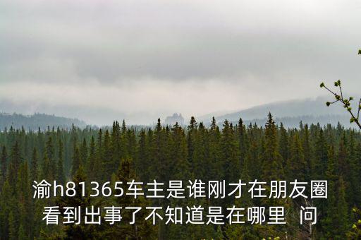 渝h81365車主是誰剛才在朋友圈看到出事了不知道是在哪里  問