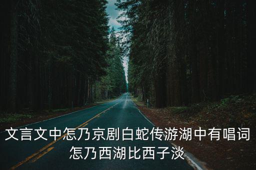 文言文中怎乃京劇白蛇傳游湖中有唱詞怎乃西湖比西子淡
