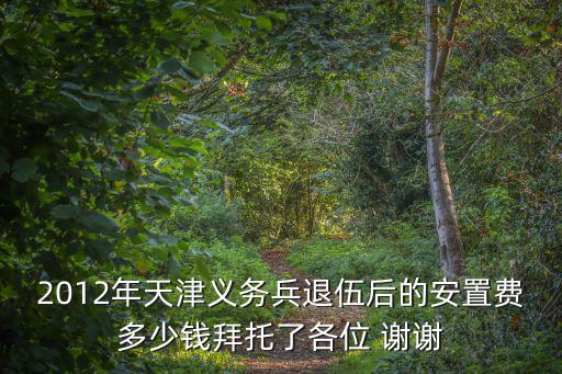 2012年天津義務(wù)兵退伍后的安置費多少錢拜托了各位 謝謝