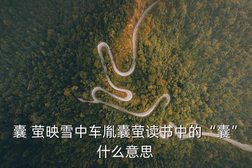 囊 螢映雪中車胤囊螢讀書中的“囊”什么意思