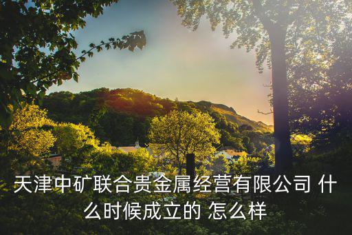 天津中礦聯合貴金屬經營有限公司 什么時候成立的 怎么樣