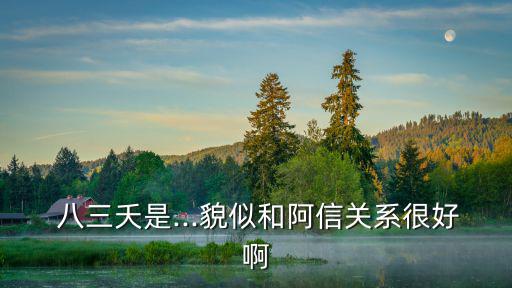  八三夭是...貌似和阿信關(guān)系很好啊