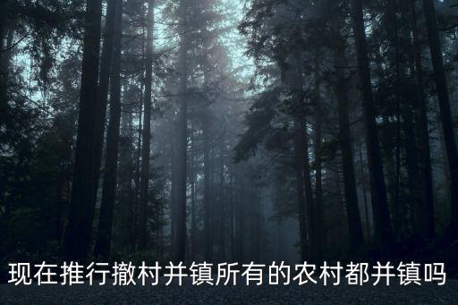 現(xiàn)在推行撤村并鎮(zhèn)所有的農(nóng)村都并鎮(zhèn)嗎