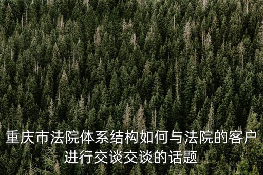 重慶市法院體系結構如何與法院的客戶進行交談交談的話題
