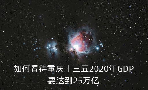 如何看待重慶十三五2020年GDP要達到25萬億