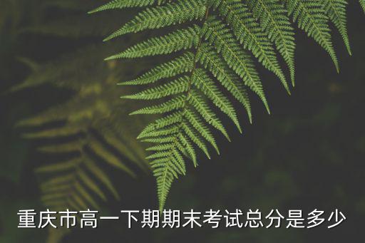 重慶市高一下期期末考試總分是多少