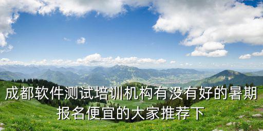 成都軟件測試培訓機構有沒有好的暑期報名便宜的大家推薦下