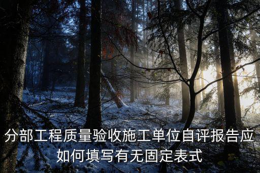 分部工程質(zhì)量驗(yàn)收施工單位自評報告應(yīng)如何填寫有無固定表式