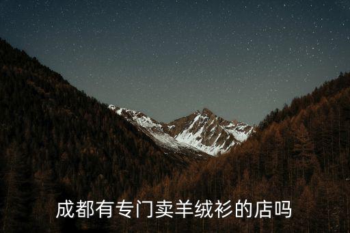 成都市絨晟姿羽羊絨服飾，成都有專門賣羊絨衫的店嗎