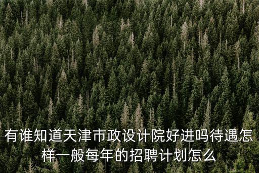 有誰知道天津市政設計院好進嗎待遇怎樣一般每年的招聘計劃怎么