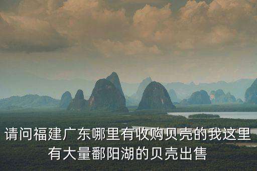 請問福建廣東哪里有收購貝殼的我這里有大量鄱陽湖的貝殼出售