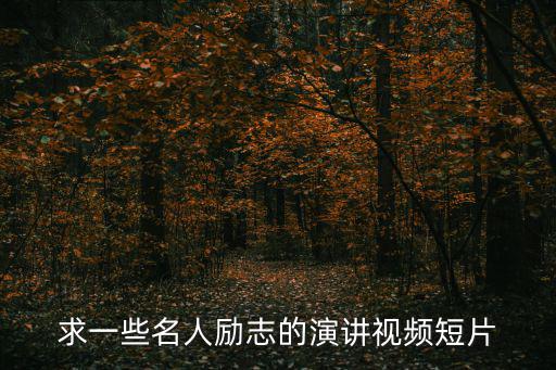 求一些名人勵志的演講視頻短片