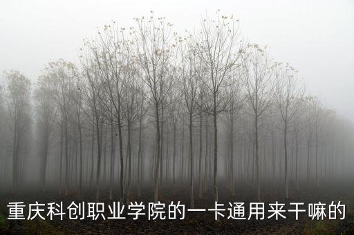 重慶科創職業學院的一卡通用來干嘛的