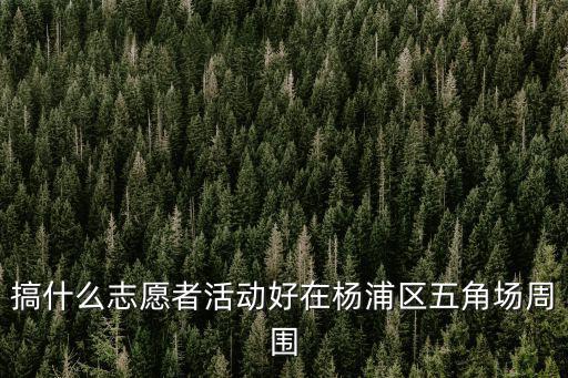搞什么志愿者活動(dòng)好在楊浦區(qū)五角場(chǎng)周圍