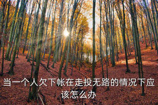當一個人欠下帳在走投無路的情況下應該怎么辦