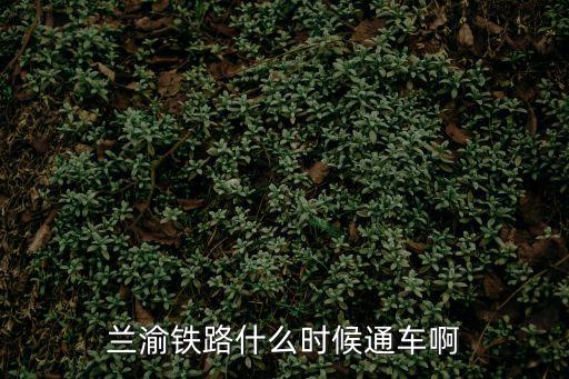 蘭渝鐵路什么時候通車啊