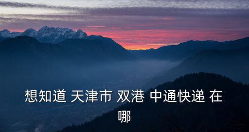 想知道 天津市 雙港 中通快遞 在哪