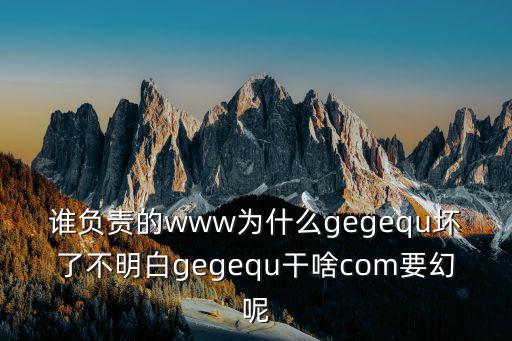 誰負責的www為什么gegequ壞了不明白gegequ干啥com要幻呢