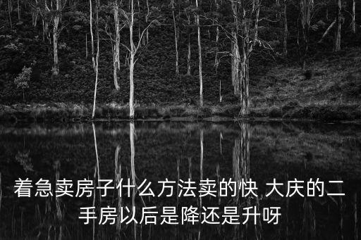 著急賣房子什么方法賣的快 大慶的二手房以后是降還是升呀