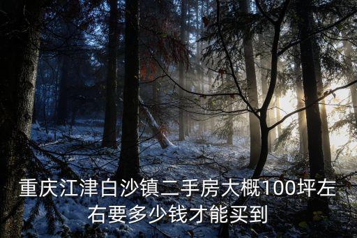 重慶江津白沙鎮(zhèn)二手房大概100坪左右要多少錢才能買到