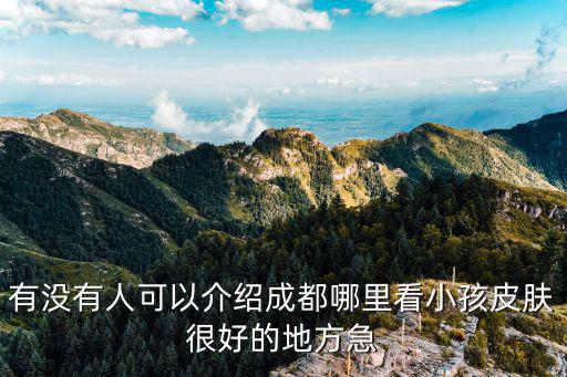 有沒有人可以介紹成都哪里看小孩皮膚很好的地方急
