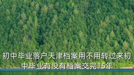 天津市初中檔案有什么手續，我是天津市95屆中學畢業生初中畢業后沒用過個人檔案但現在需要