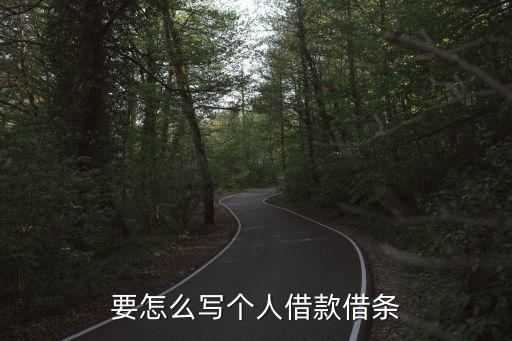 要怎么寫個人借款借條