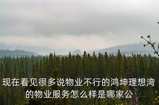 成都市睿坤物業(yè)管理有限公司怎么樣，現(xiàn)在看見(jiàn)很多說(shuō)物業(yè)不行的鴻坤理想灣的物業(yè)服務(wù)怎么樣是哪家公