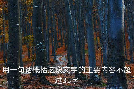 用一句話概括這段文字的主要內(nèi)容不超過35字
