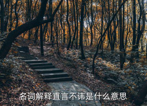 名詞解釋直言不諱是什么意思