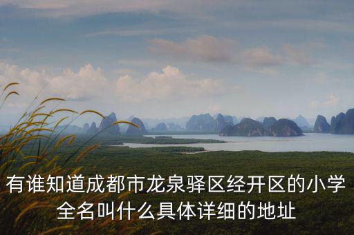 有誰知道成都市龍泉驛區經開區的小學全名叫什么具體詳細的地址