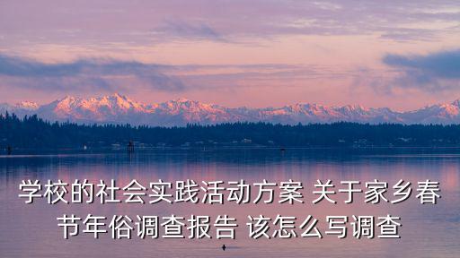 學(xué)校的社會實(shí)踐活動方案 關(guān)于家鄉(xiāng)春節(jié)年俗調(diào)查報(bào)告 該怎么寫調(diào)查