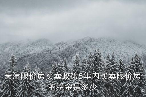天津限價房買賣政策5年內買賣限價房的稅金是多少