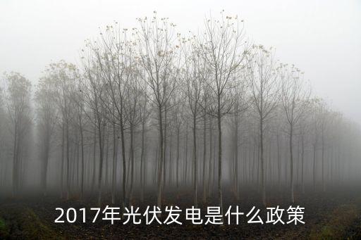 2017年光伏發(fā)電是什么政策