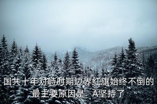 國共十年對峙時期，國共十年對峙時期邊界紅旗始終不倒的最主要原因是   A堅持了