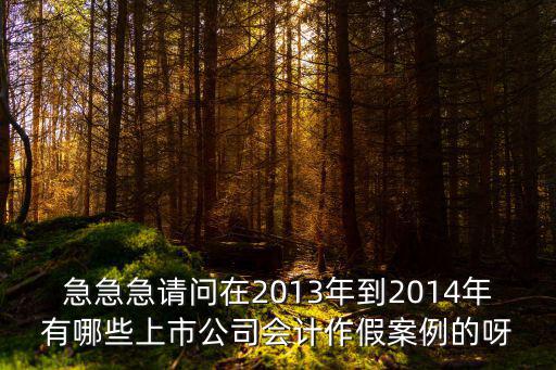 上海造假案，急急急請問在2013年到2014年有哪些上市公司會計作假案例的呀