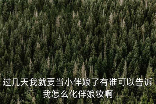 過幾天我就要當小伴娘了有誰可以告訴我怎么化伴娘妝啊